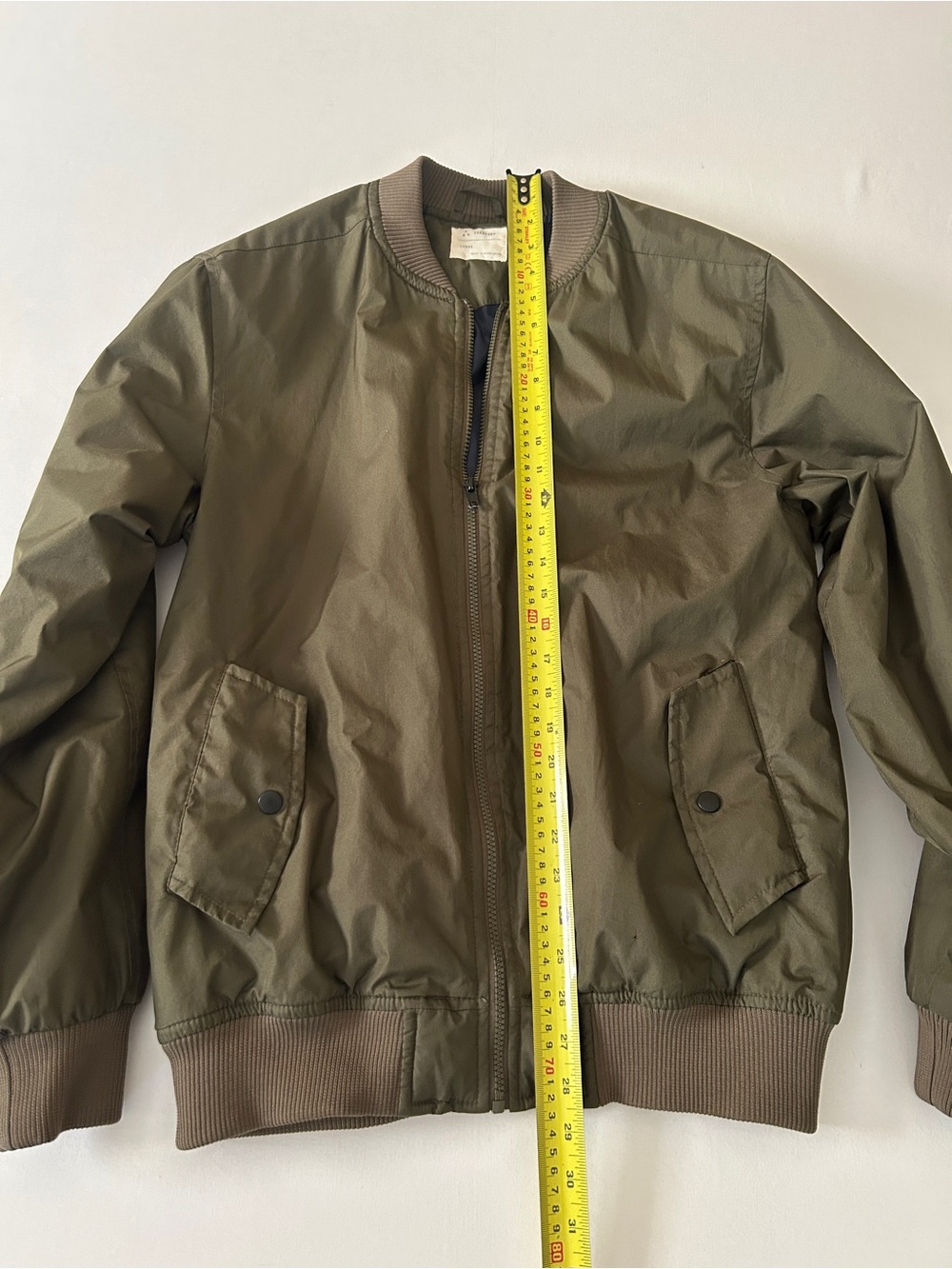 Zakbrand Men's Olive Bomber Jacket - Casual Zip Front - Picture 3 of 7